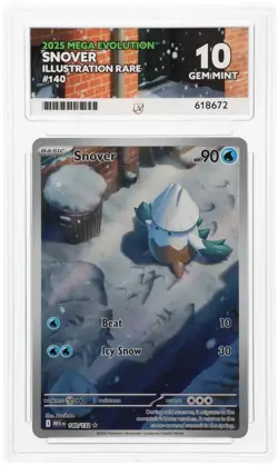 ACE 10 Snover 140/132 Mega Evolution IR Holo Pokemon Card - Gem Mint - Image 1