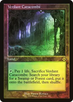 Verdant Catacombs *FOIL Etched*- MH3 - NM - Magic The Gathering - MTG - Image 1