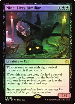 Nine-Lives Familiar *FOIL* - FDN - NM - Magic The Gathering - MTG - Image 1