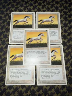 (5) Pearled Unicorn MTG Core Set 4th Edition Regular - Image 2