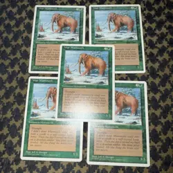 (5) War Mammoth MTG Core Set 4th Edition Regular - Image 2