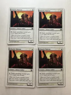 Infantry Veteran X4 LP 9th Edition Magic The Gathering Mtg Lightly Played Human - Image 1