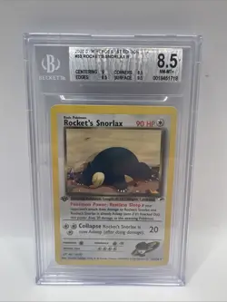2000 Pokemon Gym Heroes 1st Edition Rocket's Snorlax #33/132 Beckett 8.5 NM-MT+ - Image 1