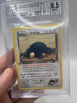 2000 Pokemon Gym Heroes 1st Edition Rocket's Snorlax #33/132 Beckett 8.5 NM-MT+ - Image 4