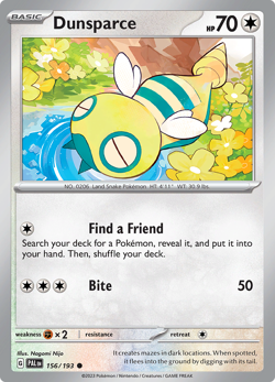 NM Pokemon Paldea Evolved Dunsparce 156/193 NM - Image 1