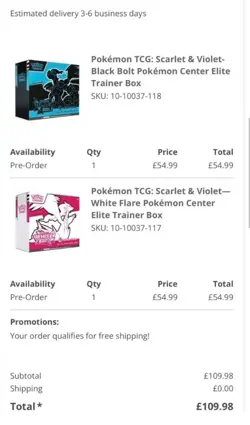 Pokemon Center Elite Trainer Boxes Black Bolt & White Flare - PREORDER - Image 2
