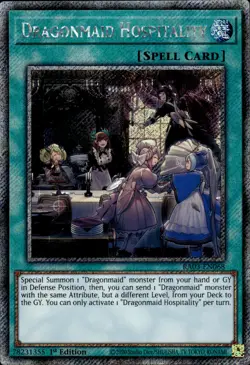 Dragonmaid Hospitality - Platinum Secret Rare 1st Ed. RA03-EN068 - NM - YuGiOh - Image 1
