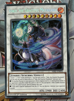 YuGiOh Yoko, the Graceful Mayakashi HISU-EN035 Secret Rare 1st Edition - Image 1