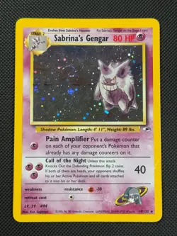 Sabrina's Gengar 14/132 HOLO Pokemon Card WOTC Gym Heroes Holo Rare - Image 1