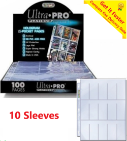 10 ULTRA PRO 15 POCKET SLEEVES PLATINUM SERIES TOBACCO CIGARETTE CARDS PAGES - Image 1