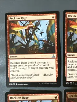 Reckless Rage X4 Rivals Of Ixalan NM Condition See Pics Front Back MTG - Image 4