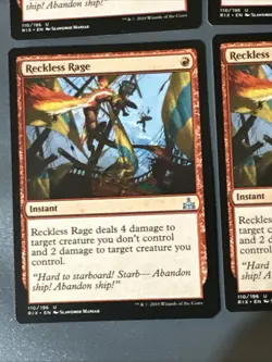 Reckless Rage X4 Rivals Of Ixalan NM Condition See Pics Front Back MTG - Image 5