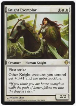 Knight Exemplar 2011 Duel Decks: Knights vs. Dragons Rare Creature MTG NM AZ1 - Image 1