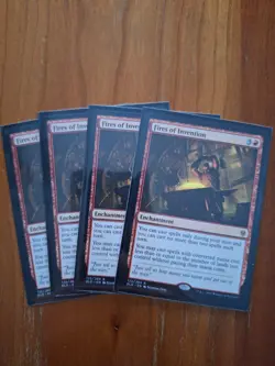 4x Fires of Invention ELD 125 Rare Throne of Eldraine Playset NM x4 MTG - Image 1
