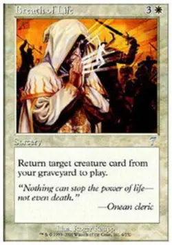 MTG Breath of Life - Foil, Heavy Play, English Seventh Edition - Image 1