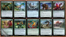 Lot 10x Green Dinosaur Creature Set *NM* Magic MTG Deck Building Group - Image 1