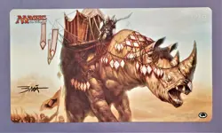 Siege Rhino MTG Play Mat SIGNED Playmat Volkan Baga Ultra Pro Wizards Seige - Image 1