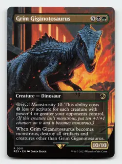 Grim Giganotosaurus (Borderless) Jurassic World Collection MTG Card - Image 1