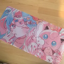 Jigglypuff Rubber Playmat Play Mat Pokemon For Tcg Trading Card Game - Image 1