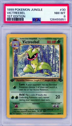 PSA 8 Victreebel 3064 1st Edition Jungle 1999 Pokemon Card - Image 1