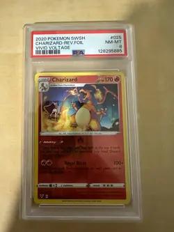 2020 Pokemon SWSH Vivid Voltage #025/185 Charizard Reverse Foil PSA 8 - Image 1