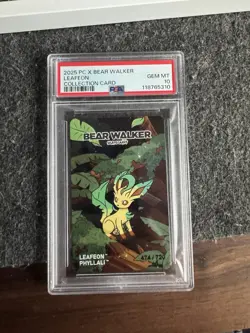 2025 Pokemon Center x Bear Walker Leafeon Collection Card | PSA 10 - Image 1