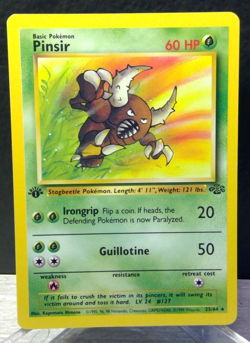 Pinsir 1st Edition Jungle 25/64 Non-Holo Pokemon Card WOTC 1999 Vintage TCG - Image 3