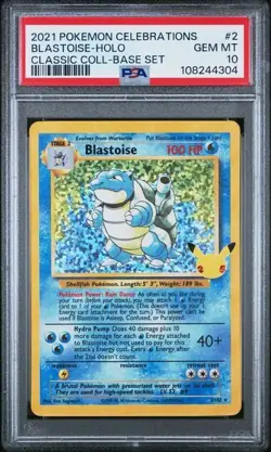 Pokemon PSA 10 Blastoise 2/102 Holo Celebrations Classic Collection Gem Mint - Image 1