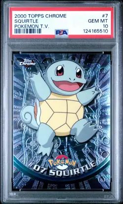 2000 TOPPS CHROME POKEMON T.V. #7 SQUIRTLE PSA 10 - Image 1