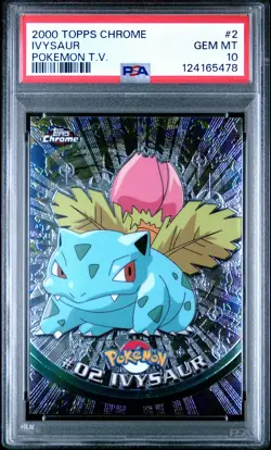 2000 TOPPS CHROME POKEMON T.V. #2 IVYSAUR PSA 10 - Image 1