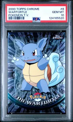 2000 TOPPS CHROME POKEMON T.V. #8 WARTORTLE PSA 10 - Image 1