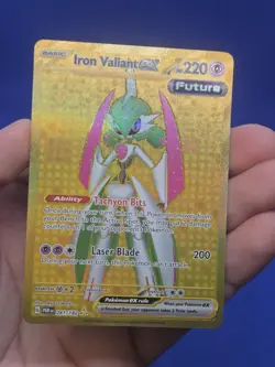 Pokemon Paradox Rift Iron Valiant ex 261/182 Gold Hyper Rare NM - Image 2