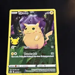 Pikachu 5/25 Pokemon Celebrations 25th Anniversary Base Set Full Art Card - Image 1