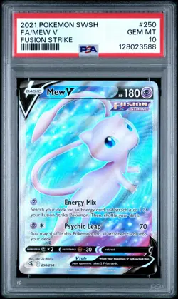 2021 POKEMON SWORD & SHIELD FUSION STRIKE #250 FULL ART/MEW V PSA 10 - Image 1