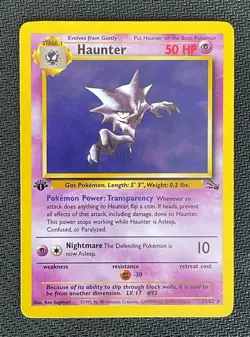 Haunter Fossil Set Non Holo Rare 21/62 1st Edition Pokemon Card 1999 LP MP - Image 2