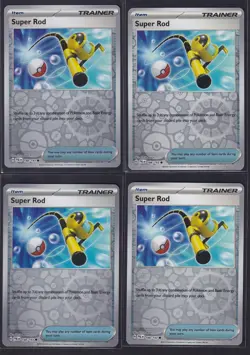 Super Rod REVERSE HOLO (X4) Paldea Evolved 188/193 - Pokemon TCG - NM PLAYSET X4 - Image 1