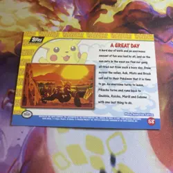 A Great Day #58 Topps Movie Ed. Pikachu's Vacation Black Logo Pokemon 2nd Print - Image 2