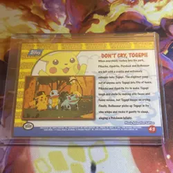 Pokemon Topps Pikachu's Vacation Don't Cry, Togepi! #43 Mp - Image 2