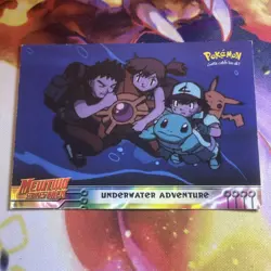 Pokemon Topps Mewtwo Strikes Back Underwater Adventure #17 Mod Play Blue Logo - Image 1