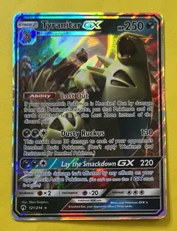 Tyranitar GX 2018 Pokemon Sun & Moon Lost Thunder HOLO 121/214 - Image 1