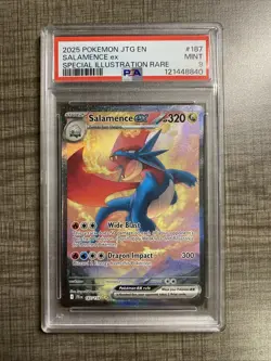 2025 POKEMON JTG EN JOURNEY TOGETHER SIR #187 SALAMENCE EX PSA 9 - Image 1