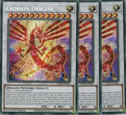 yugioh 3x Crimson Dragon RA04-EN015 SECRET RARE ENGLISCH - Image 1