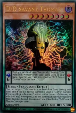 GFP2-EN078 D/D SAVANT THOMAS ULTRA RARE 1ST EDITION YuGiOh CARD - Image 1