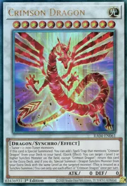 yugioh 1x Crimson Dragon RA04-EN061 Ultimate Rare ENGLISCH - Image 1