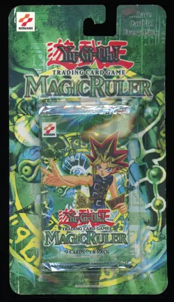 Yu-Gi-Oh! Magic Ruler Unlimited Blister Booster Pack 2002 Square Konami Logo - Image 1