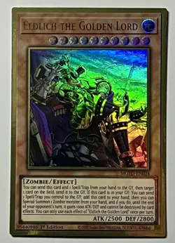 Eldlich The Golden Lord MGED-EN024 (NM) Premium Gold Rare 1st Edition YuGiOh! - Image 1