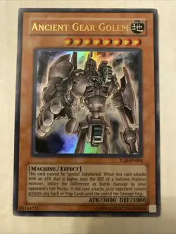 Yugioh Ancient Gear Golem TLM-EN006 Ultra Rare Holo Unlimited edition LP - Image 1