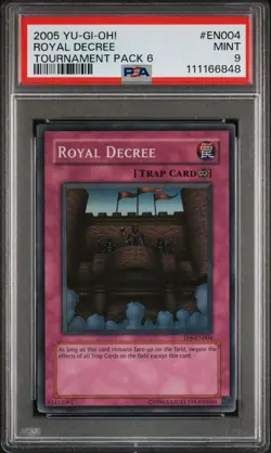 2005 Yu-Gi-Oh! Royal Decree Tournament Pack 6 TP6 Super Rare PSA 9 - Image 1