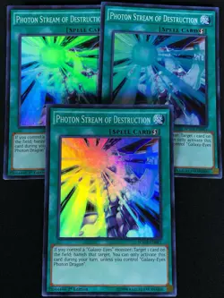YUGIOH PHOTON STREAM OF DESTRUCTION WSUP-EN011 1ST SUPER X3 (NM) - Image 1