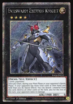 Evilswarm Exciton Knight - RA04-EN212 - Platinum Secret Rare 1st Edition Yugioh - Image 1